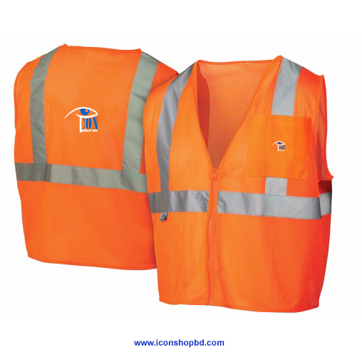 Hi Vis Orange Class 2 Zipper Vest