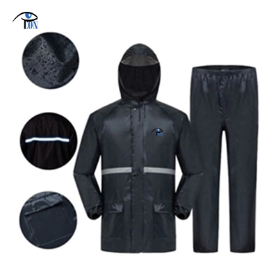 Rain Coat Waterproof 2 Part Black
