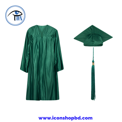 Green Graduation Gown and Cap