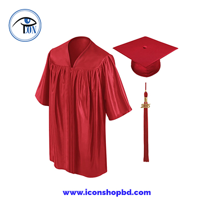 Red Graduation Gown and Cap